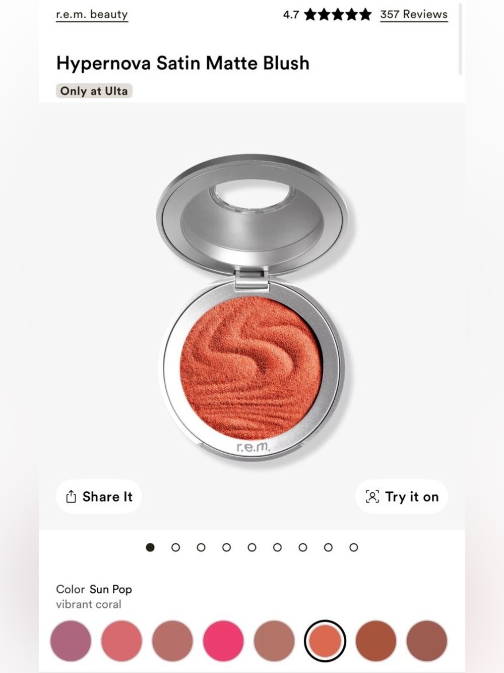 Hypernova Satin Matte Blush — Sun Pop (Vibrant Coral)